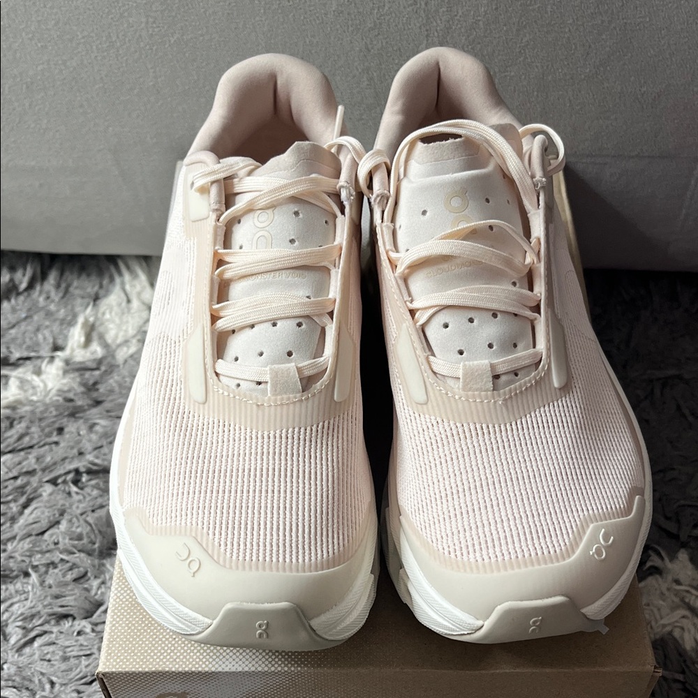 On running cloudmonster void sneaker. Womens US size 7. Pink. Dew. Ivory. New. - Picture 2 of 7